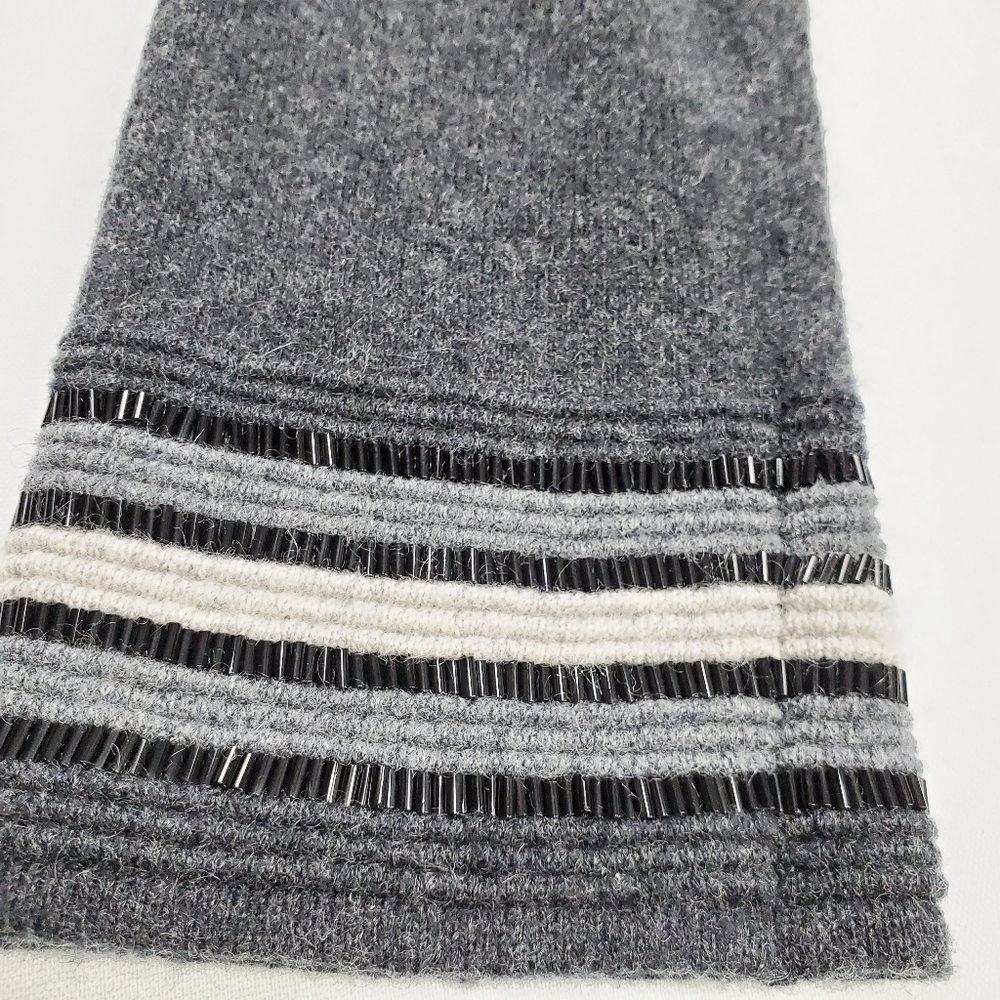 Neiman Marcus Cashmere Gray Beaded Cashmere Sweater Dress S - Picture 12 of 15